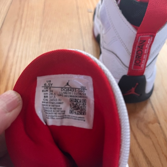 Nike Jordan Jumpman Pro 6.5Y White Red Basketball Shoes Retro Streetwear Youth - Picture 4 of 5